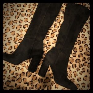 Black Suede Knee Boots by Sam Edelman